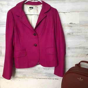 J Crew wool coat fuchsia jacket blazer sweater